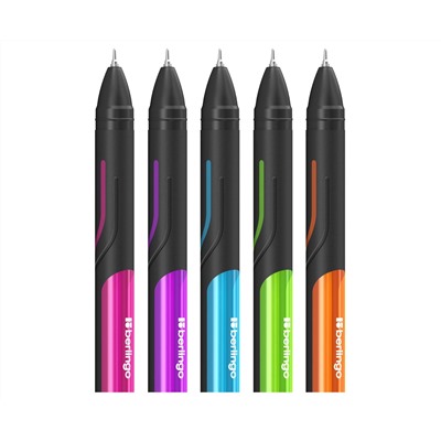 Ручка шариковая Berlingo "Color Zone stick" синяя, 0,7мм, прорезиненный корпус ассорти