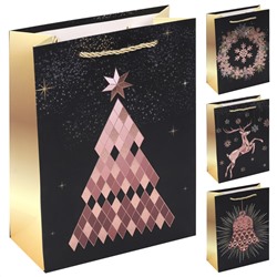 Пакет подарочный НГ 18*24*8,5 Новогодняя роскошь ассорти 4 вида КОКОС 242446/12/Китай