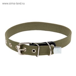 Ошейник брезентовый однослойный, 57×2.5 см, ОШ 35-45 см, хаки