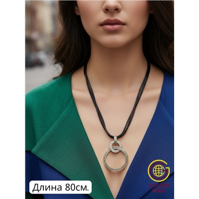 Кулон на кожаном шнурке "Женская грация" Арт КШ2130/04