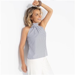 Топ с воротником-халтер, Следуй по ссылке (полоска)