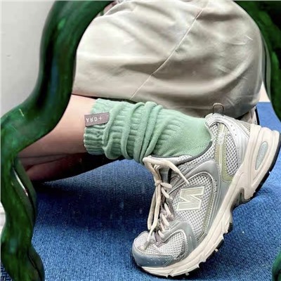 Brand cotton Japanese colored knee socks, Korean style, mid-length