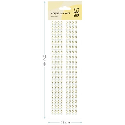 Наклейки акриловые MESHU "Gold line", 25*7,8см, стразы, 308 наклеек, инд. уп., европодвес