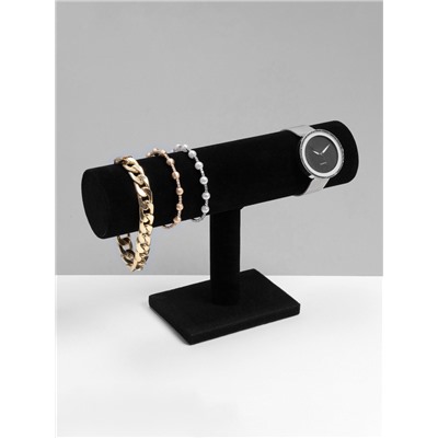 Подставка для часов, браслетов и цепочек QF, 22×14.8×7.2 см, d=5 см, чёрная