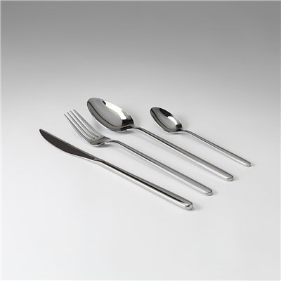 Набор столовых приборов Pure, серебристые глянцевые, 16 пред.