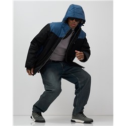 Горнолыжная куртка мужская зимняя черного цвета 7611Ch