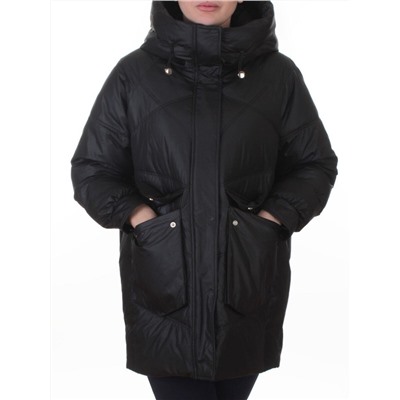 EB2819 BLACK Куртка зимняя женская (200 гр. холлофайбер)