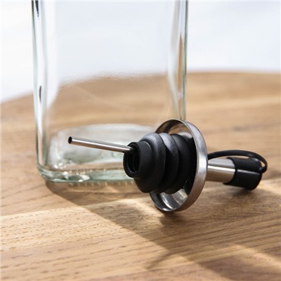 Бутылка для соусов и масла Доляна «Лимоны», 500 мл, 6×29 см, стекло, прозрачная