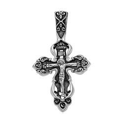 Крест из серебра литье частичное чернение