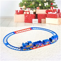 Железная дорога «Новогодний поезд», работает от батареек, 3+