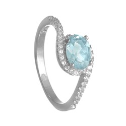 Кольцо 'Валери' с голубым топазом и фианитами ТФКН.789ГТ1.80