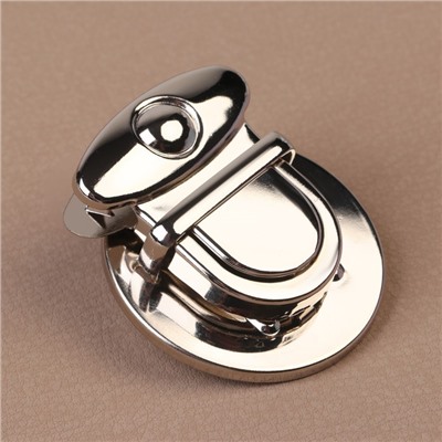 Застёжка для сумки, 3.8 × 3.8 см, цвет серебряный