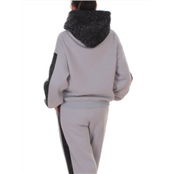 008 GRAY/LT. BLUE/LEOPARD Костюм спортивный зимний женский (95% хлопок, 5% полиэстер)