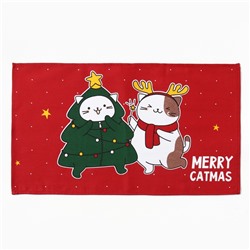 Набор кухонный полотенец "Доляна" Merry catmas 35х60 см-2 штуки, 100% хлопок, 160 г/м2