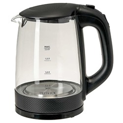 Чайник электрический 2200 Вт, 2 л DELTA LUX DL-1058B черный