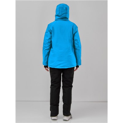 Горнолыжная куртка женская зимняя синего цвета 7015_1S