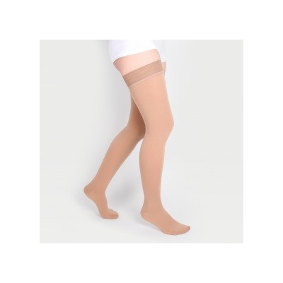 ID-300L Чулки с резинкой на силиконовой основе закрытый носок (2 класс) Idealista р.XL (карамель)