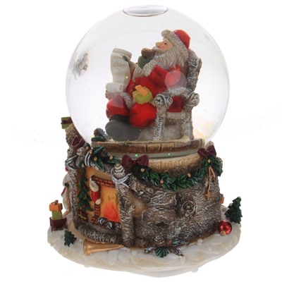 GAEM Фигурка декор в стекл шаре "Дед Мороз" (подсвет, муз и движ 3xAAA н/п) D9,5 см, L12,5 W12,5 H15,5 см