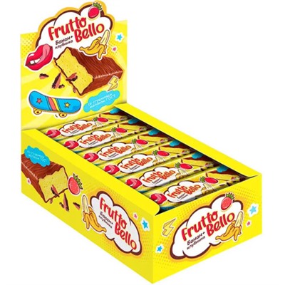 Батончик-суфле со вкусом клубника-банан Frutto Bello, 35 г (упаковка 18 шт) / КДВ