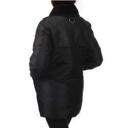 033 BLACK Куртка зимняя облегченная женская (холлоффайбер 150 гр., искусственная дубленка)