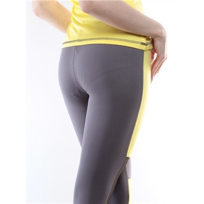 1172 YELLOW/DK. GRAY Спортивный костюм для фитнеса женский (90% вискоза, 10% лайкра)