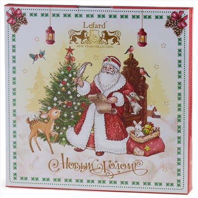 ТАРЕЛКА ОБЕДЕННАЯ LEFARD  "ДЕД МОРОЗ" 27 СМ КРАСНАЯ (КОР=18ШТ.)