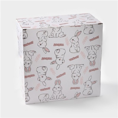 Блюдо «Зайка в золотом», d=20.5 см, доломит, белое