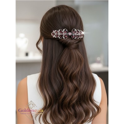 Заколка автомат для волос с кристаллами «Блеск элегантности» ЭЛЗ12/01