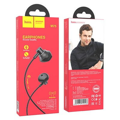 Гарнитура hoco M75 Earphones Черная