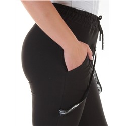 QB-81 BLACK Брюки спортивные женские (95% хлопок, 5% стрейч) P&S