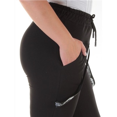 QB-81 BLACK Брюки спортивные женские (95% хлопок, 5% стрейч) P&S