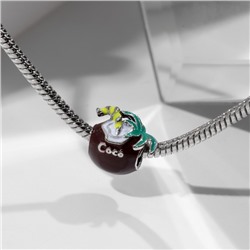 Шарм «Кокос», цветной в чернёном серебре