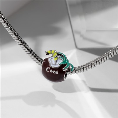 Шарм «Кокос», цветной в чернёном серебре