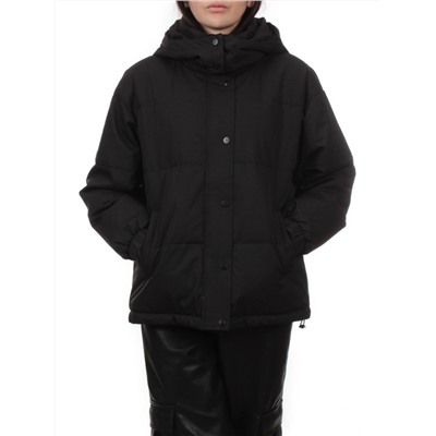 S24-268 BLACK Куртка демисезонная женская (100 гр. холлофайбер)