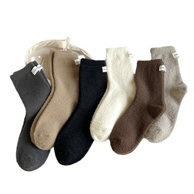 Demi-season velvet colored brand fleece knee socks for pregnant, increased thickness, mid-length, wide color palette