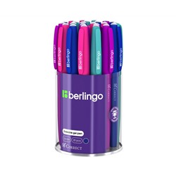 Ручка гелевая стираемая Berlingo "Correct" синяя, 0,6мм, прорезин. корпус, корпус ассорти