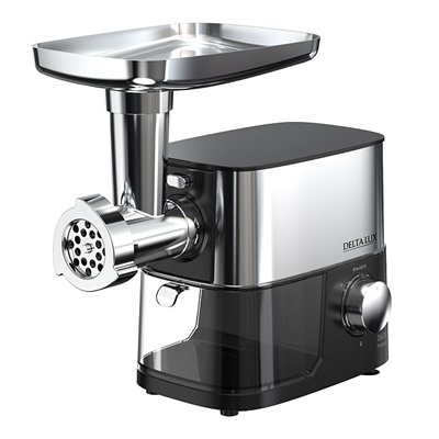 Мясорубка электрическая 3600 Вт DELTA LUX DE-602MS черная + насадка для томатов