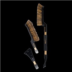 CU-77 Щетка для снега со скребком. Золотая серия. Легкая щетка с особой, биполимерной, мягкой щетиной и мощным скребком. Рукоять из гофрированного дюраля с мягкой, теплой, непромокаемой накладкой.