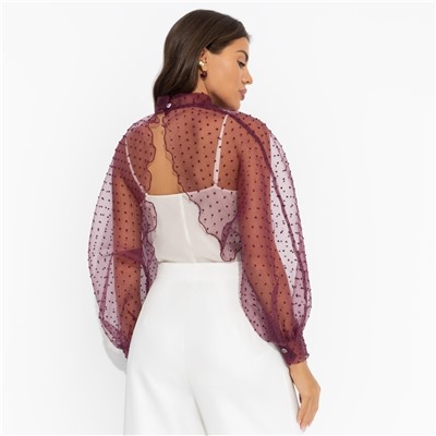 Болеро нарядное, Деловой взгляд (бордовое, с брошкой)