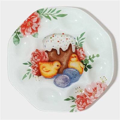 Подставка для яиц Доляна «Кулич», 8 ячеек, 22×22 см, стеклоㅤ