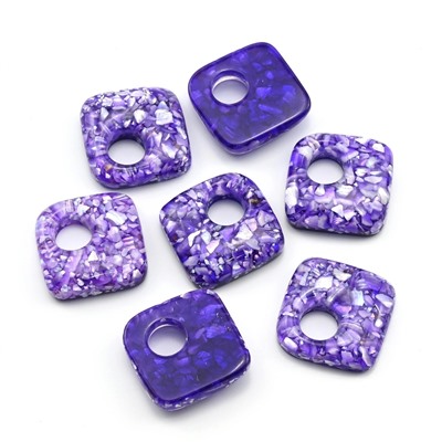 Бусина - бублик для швенз с перламутром 24*24мм цв.фиолетовый, 1шт