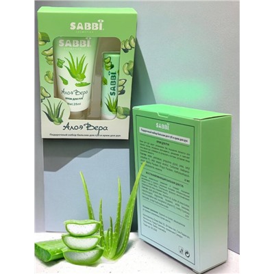SABBI Подарочный набор крем для рук и бальзам для губ алоэ