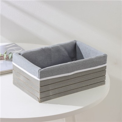 Корзина для хранения Доляна Storage, 24×15×10 см, средняя, цвет серый