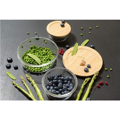 Контейнер для запекания и хранения Eco Store с крышкой из бамбука, 950 мл