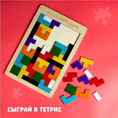 Головоломка «Тетрис» тонкая 27 × 18 × 0,5 см, 40 деталей