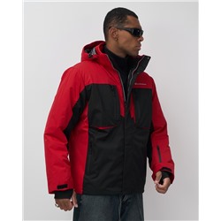 Горнолыжная куртка мужская зимняя красного цвета 7616Kr
