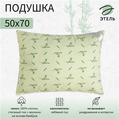 Подушка "Этель" , подстёжка — бамбук, 50х70 см, тик