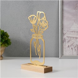 Фигурка металл «Лютики в банке» золото 5×11.5×22 см