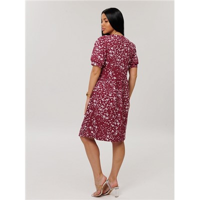 Женский халат Х-153(К) / Бордовый (цветы)