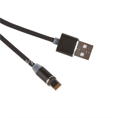 USB кабель Lightning 1.0м X-CABLE МАГНИТНЫЙ текстильный (черный) в коробке